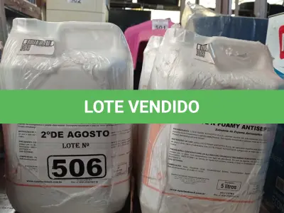LOTE 506 - 20 LITROS DE SABONETE DE ESPUMA ANTISSÉPTICO. (NO ESTADO) ATENÇÃO! FAZER A VISITAÇÃO ANTES DE ARREMATAR, NÃO SABEMOS SE FUNCIONA. LEILÃO NÃO TEM GARANTIA E NEM DEVOLUÇÃO, SUJEITO A POSSÍVEIS AVARIAS VISÍVEIS/OCULTAS E/OU AUSÊNCIA DE COMPONENTES).