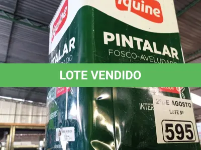 LOTE 595 - 01 LATA DE TINTA IQUINE PINTALAR FOSCO AVELUDADO INTERIORES 18L NA COR VERDE PRIMAVERA. (NO ESTADO) ATENÇÃO! FAZER A VISITAÇÃO ANTES DE ARREMATAR, NÃO SABEMOS SE FUNCIONA. LEILÃO NÃO TEM GARANTIA E NEM DEVOLUÇÃO, SUJEITO A POSSÍVEIS AVARIAS VISÍVEIS/OCULTAS E/OU AUSÊNCIA DE COMPONENTES.