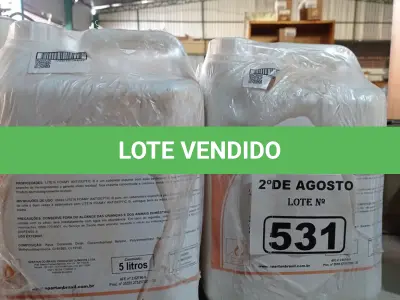 LOTE 531 - 20 LITROS DE SABONETE DE ESPUMA ANTISSÉPTICO. (NO ESTADO) ATENÇÃO! FAZER A VISITAÇÃO ANTES DE ARREMATAR, NÃO SABEMOS SE FUNCIONA. LEILÃO NÃO TEM GARANTIA E NEM DEVOLUÇÃO, SUJEITO A POSSÍVEIS AVARIAS VISÍVEIS/OCULTAS E/OU AUSÊNCIA DE COMPONENTES.