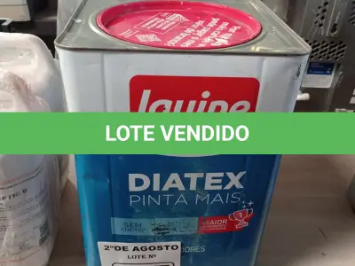 LOTE 507 - 01 LATA DE TINTA IQUINE DIATEX PINTA MAIS INTERIORES 18L NA COR RIO DAS OSTRAS. (NO ESTADO) ATENÇÃO! FAZER A VISITAÇÃO ANTES DE ARREMATAR, NÃO SABEMOS SE FUNCIONA. LEILÃO NÃO TEM GARANTIA E NEM DEVOLUÇÃO, SUJEITO A POSSÍVEIS AVARIAS VISÍVEIS/OCULTAS E/OU AUSÊNCIA DE COMPONENTES).