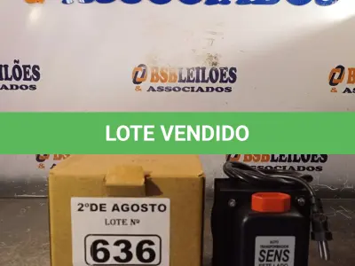 LOTE 636 - 01 AUTOTRANSFORMADOR 220/110V. (NO ESTADO) ATENÇÃO! FAZER A VISITAÇÃO ANTES DE ARREMATAR, NÃO SABEMOS SE FUNCIONA. LEILÃO NÃO TEM GARANTIA E NEM DEVOLUÇÃO, SUJEITO A POSSÍVEIS AVARIAS VISÍVEIS/OCULTAS E/OU AUSÊNCIA DE COMPONENTES.