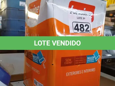 LOTE 482 - 01 LATA DE TINTA IQUINE DELANIL INTERIORES/EXTERIORES FOSCO AVELUDADO NA COR CONCRETO 18L. (NO ESTADO) ATENÇÃO! FAZER A VISITAÇÃO ANTES DE ARREMATAR, NÃO SABEMOS SE FUNCIONA. LEILÃO NÃO TEM GARANTIA E NEM DEVOLUÇÃO, SUJEITO A POSSÍVEIS AVARIAS VISÍVEIS/OCULTAS E/OU AUSÊNCIA DE COMPONENTES).