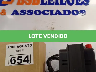 LOTE 654 - 01 AUTOTRANSFORMADOR 220/110V. (NO ESTADO) ATENÇÃO! FAZER A VISITAÇÃO ANTES DE ARREMATAR, NÃO SABEMOS SE FUNCIONA. LEILÃO NÃO TEM GARANTIA E NEM DEVOLUÇÃO, SUJEITO A POSSÍVEIS AVARIAS VISÍVEIS/OCULTAS E/OU AUSÊNCIA DE COMPONENTES.