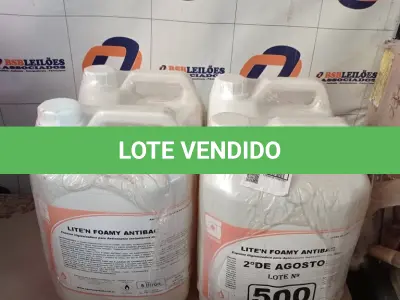 LOTE 500 - 20 LITROS DE ESPUMA HIGIENIZADORA PARA ANTISSEPSIA INSTANTÂNEA DAS MÃOS. (NO ESTADO) ATENÇÃO! FAZER A VISITAÇÃO ANTES DE ARREMATAR, NÃO SABEMOS SE FUNCIONA. LEILÃO NÃO TEM GARANTIA E NEM DEVOLUÇÃO, SUJEITO A POSSÍVEIS AVARIAS VISÍVEIS/OCULTAS E/OU AUSÊNCIA DE COMPONENTES).