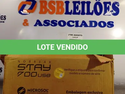 LOTE 642 - 01 NOBREAK MARCA MICROSOL 700VA. (NO ESTADO) ATENÇÃO! FAZER A VISITAÇÃO ANTES DE ARREMATAR, NÃO SABEMOS SE FUNCIONA. LEILÃO NÃO TEM GARANTIA E NEM DEVOLUÇÃO, SUJEITO A POSSÍVEIS AVARIAS VISÍVEIS/OCULTAS E/OU AUSÊNCIA DE COMPONENTES.