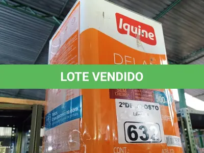 LOTE 632 - 01 LATA DE TINTA IQUINE DELANIL INTERIORES/ EXTERIORES FOSCO AVELUDADO 18L NA COR VERDE LIMÃO. (NO ESTADO) ATENÇÃO! FAZER A VISITAÇÃO ANTES DE ARREMATAR, NÃO SABEMOS SE FUNCIONA. LEILÃO NÃO TEM GARANTIA E NEM DEVOLUÇÃO, SUJEITO A POSSÍVEIS AVARIAS VISÍVEIS/OCULTAS E/OU AUSÊNCIA DE COMPONENTES.