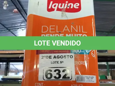 LOTE 632 - 01 LATA DE TINTA IQUINE DELANIL INTERIORES/ EXTERIORES FOSCO AVELUDADO 18L NA COR VERDE LIMÃO. (NO ESTADO) ATENÇÃO! FAZER A VISITAÇÃO ANTES DE ARREMATAR, NÃO SABEMOS SE FUNCIONA. LEILÃO NÃO TEM GARANTIA E NEM DEVOLUÇÃO, SUJEITO A POSSÍVEIS AVARIAS VISÍVEIS/OCULTAS E/OU AUSÊNCIA DE COMPONENTES.