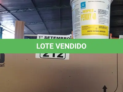 LOTE 212 - 02 CAIXAS DE PEROXY 4D, DESINFETANTE HOSPITALAR PARA SUPERFÍCIES FIXAS E ARTIGOS NÃO CRÍTICOS COM 06 POTES CADA. (NO ESTADO) ATENÇÃO! FAZER A VISITAÇÃO ANTES DE ARREMATAR, NÃO SABEMOS SE FUNCIONA. LEILÃO NÃO TEM GARANTIA E NEM DEVOLUÇÃO, SUJEITO A POSSÍVEIS AVARIAS VISÍVEIS/OCULTAS E/OU AUSÊNCIA DE COMPONENTES.