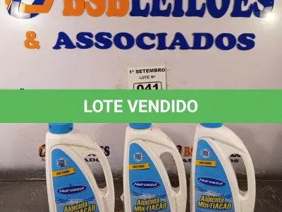 LOTE 041 - 03 LITROS DE HIDRO AZUL SEM COBRE, ALGICIDA MULTI AÇÃO. (NO ESTADO) ATENÇÃO! FAZER A VISITAÇÃO ANTES DE ARREMATAR, NÃO SABEMOS SE FUNCIONA. LEILÃO NÃO TEM GARANTIA E NEM DEVOLUÇÃO, SUJEITO A POSSÍVEIS AVARIAS VISÍVEIS/OCULTAS E/OU AUSÊNCIA DE COMPONENTES.