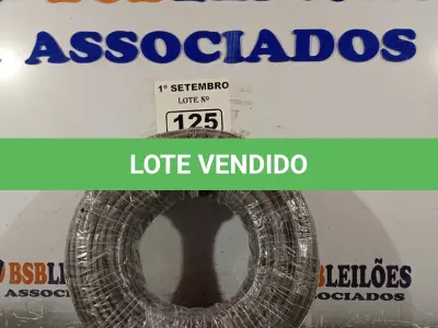 LOTE 125 - 01 ROLO DE CABO FLEXÍVEL 100M 10MM NA COR PRETA. (NO ESTADO) ATENÇÃO! FAZER A VISITAÇÃO ANTES DE ARREMATAR, NÃO SABEMOS SE FUNCIONA. LEILÃO NÃO TEM GARANTIA E NEM DEVOLUÇÃO, SUJEITO A POSSÍVEIS AVARIAS VISÍVEIS/OCULTAS E/OU AUSÊNCIA DE COMPONENTES.