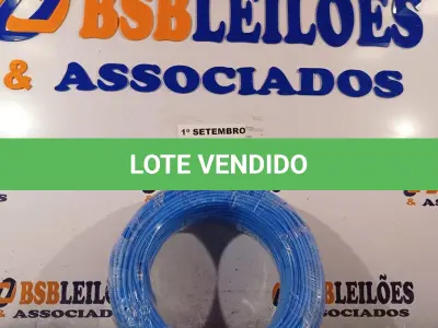 LOTE 050 - 01 ROLO DE CABO FLEXÍVEL 100M 4MM NA COR AZUL. (NO ESTADO) ATENÇÃO! FAZER A VISITAÇÃO ANTES DE ARREMATAR, NÃO SABEMOS SE FUNCIONA. LEILÃO NÃO TEM GARANTIA E NEM DEVOLUÇÃO, SUJEITO A POSSÍVEIS AVARIAS VISÍVEIS/OCULTAS E/OU AUSÊNCIA DE COMPONENTES.