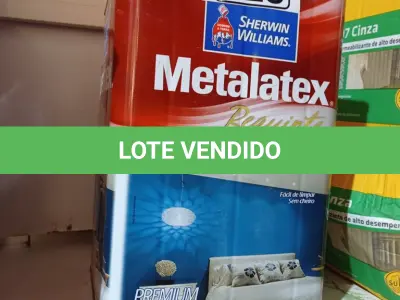 LOTE 223 - 01 LATA DE TINTA SHERWIN WILLIAMS METALATEX SEM CHEIRO INTERIORES/EXTERIORES 18L NA COR PEROLA. (NO ESTADO) ATENÇÃO! FAZER A VISITAÇÃO ANTES DE ARREMATAR, NÃO SABEMOS SE FUNCIONA. LEILÃO NÃO TEM GARANTIA E NEM DEVOLUÇÃO, SUJEITO A POSSÍVEIS AVARIAS VISÍVEIS/OCULTAS E/OU AUSÊNCIA DE COMPONENTES.