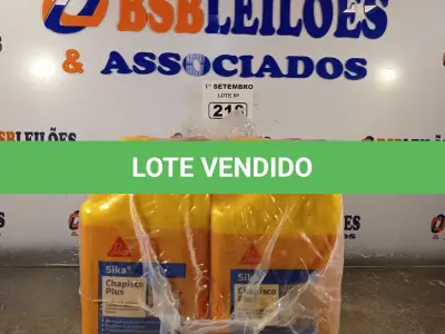 LOTE 218 - 04 GALÕES DE SIKA CHAPISCO PLUS3,6L. (NO ESTADO) ATENÇÃO! FAZER A VISITAÇÃO ANTES DE ARREMATAR, NÃO SABEMOS SE FUNCIONA. LEILÃO NÃO TEM GARANTIA E NEM DEVOLUÇÃO, SUJEITO A POSSÍVEIS AVARIAS VISÍVEIS/OCULTAS E/OU AUSÊNCIA DE COMPONENTES.