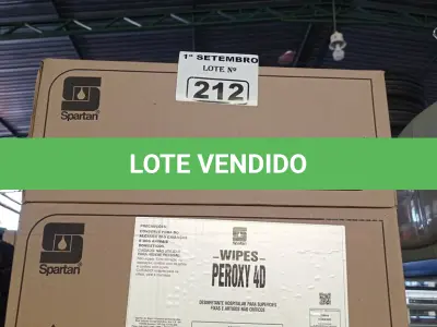 LOTE 212 - 02 CAIXAS DE PEROXY 4D, DESINFETANTE HOSPITALAR PARA SUPERFÍCIES FIXAS E ARTIGOS NÃO CRÍTICOS COM 06 POTES CADA. (NO ESTADO) ATENÇÃO! FAZER A VISITAÇÃO ANTES DE ARREMATAR, NÃO SABEMOS SE FUNCIONA. LEILÃO NÃO TEM GARANTIA E NEM DEVOLUÇÃO, SUJEITO A POSSÍVEIS AVARIAS VISÍVEIS/OCULTAS E/OU AUSÊNCIA DE COMPONENTES.