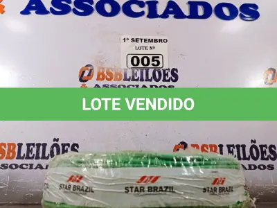 LOTE 005 - 01 ROLO DE CABO FLEXÍVEL 100M 4MM NA COR VERDE. (NO ESTADO) ATENÇÃO! FAZER A VISITAÇÃO ANTES DE ARREMATAR, NÃO SABEMOS SE FUNCIONA. LEILÃO NÃO TEM GARANTIA E NEM DEVOLUÇÃO, SUJEITO A POSSÍVEIS AVARIAS VISÍVEIS/OCULTAS E/OU AUSÊNCIA DE COMPONENTES.