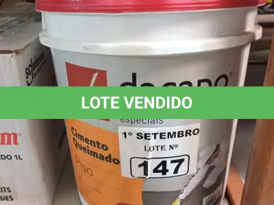 LOTE 147 - 01 BALDE DE CIMENTO QUEIMADO DACAPÓ 20 KG. (NO ESTADO) ATENÇÃO! FAZER A VISITAÇÃO ANTES DE ARREMATAR, NÃO SABEMOS SE FUNCIONA. LEILÃO NÃO TEM GARANTIA E NEM DEVOLUÇÃO, SUJEITO A POSSÍVEIS AVARIAS VISÍVEIS/OCULTAS E/OU AUSÊNCIA DE COMPONENTES.