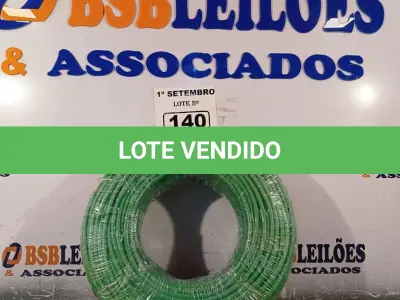 LOTE 140 - 01 ROLO DE CABO FLEXÍVEL 100M 10MM NA COR VERDE. (NO ESTADO) ATENÇÃO! FAZER A VISITAÇÃO ANTES DE ARREMATAR, NÃO SABEMOS SE FUNCIONA. LEILÃO NÃO TEM GARANTIA E NEM DEVOLUÇÃO, SUJEITO A POSSÍVEIS AVARIAS VISÍVEIS/OCULTAS E/OU AUSÊNCIA DE COMPONENTES.