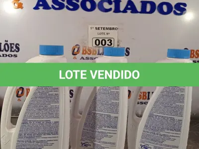 LOTE 003 - 03 LITROS DE HIDRO AZUL SEM COBRE. (NO ESTADO) ATENÇÃO! FAZER A VISITAÇÃO ANTES DE ARREMATAR, NÃO SABEMOS SE FUNCIONA. LEILÃO NÃO TEM GARANTIA E NEM DEVOLUÇÃO, SUJEITO A POSSÍVEIS AVARIAS VISÍVEIS/OCULTAS E/OU AUSÊNCIA DE COMPONENTES.