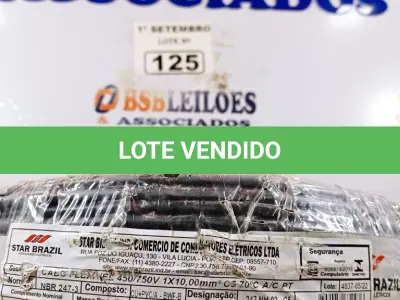 LOTE 125 - 01 ROLO DE CABO FLEXÍVEL 100M 10MM NA COR PRETA. (NO ESTADO) ATENÇÃO! FAZER A VISITAÇÃO ANTES DE ARREMATAR, NÃO SABEMOS SE FUNCIONA. LEILÃO NÃO TEM GARANTIA E NEM DEVOLUÇÃO, SUJEITO A POSSÍVEIS AVARIAS VISÍVEIS/OCULTAS E/OU AUSÊNCIA DE COMPONENTES.