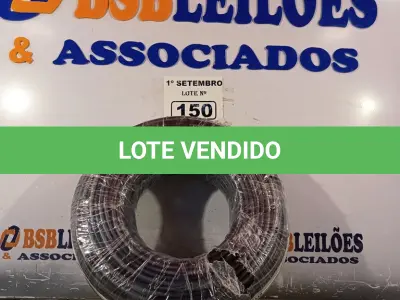LOTE 150 - 01 ROLO DE CABO FLEXÍVEL 100M 10MM NA COR PRETA. (NO ESTADO) ATENÇÃO! FAZER A VISITAÇÃO ANTES DE ARREMATAR, NÃO SABEMOS SE FUNCIONA. LEILÃO NÃO TEM GARANTIA E NEM DEVOLUÇÃO, SUJEITO A POSSÍVEIS AVARIAS VISÍVEIS/OCULTAS E/OU AUSÊNCIA DE COMPONENTES.