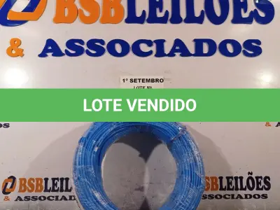 LOTE 045 - 01 ROLO DE CABO FLEXÍVEL 100M 4MM NA COR AZUL. (NO ESTADO) ATENÇÃO! FAZER A VISITAÇÃO ANTES DE ARREMATAR, NÃO SABEMOS SE FUNCIONA. LEILÃO NÃO TEM GARANTIA E NEM DEVOLUÇÃO, SUJEITO A POSSÍVEIS AVARIAS VISÍVEIS/OCULTAS E/OU AUSÊNCIA DE COMPONENTES.