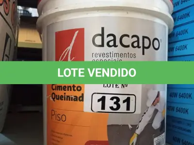 LOTE 131 - 01 BALDE DE CIMENTO QUEIMADO DACAPÓ 20 KG. (NO ESTADO) ATENÇÃO! FAZER A VISITAÇÃO ANTES DE ARREMATAR, NÃO SABEMOS SE FUNCIONA. LEILÃO NÃO TEM GARANTIA E NEM DEVOLUÇÃO, SUJEITO A POSSÍVEIS AVARIAS VISÍVEIS/OCULTAS E/OU AUSÊNCIA DE COMPONENTES.