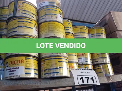 LOTE 171 - 01 LOTE COM VÁRIAS LATAS DE COLA PLÁSTICA IBERÊ. (NO ESTADO) ATENÇÃO! FAZER A VISITAÇÃO ANTES DE ARREMATAR, NÃO SABEMOS SE FUNCIONA. LEILÃO NÃO TEM GARANTIA E NEM DEVOLUÇÃO, SUJEITO A POSSÍVEIS AVARIAS VISÍVEIS/OCULTAS E/OU AUSÊNCIA DE COMPONENTES.