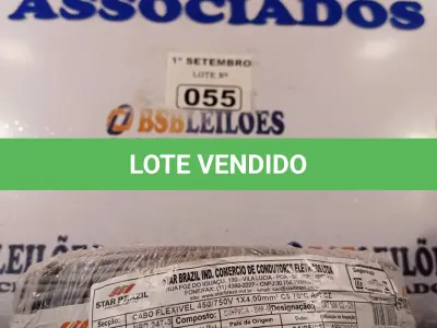 LOTE 055 - 01 ROLO DE CABO FLEXÍVEL 100M 4MM NA COR CINZA. (NO ESTADO) ATENÇÃO! FAZER A VISITAÇÃO ANTES DE ARREMATAR, NÃO SABEMOS SE FUNCIONA. LEILÃO NÃO TEM GARANTIA E NEM DEVOLUÇÃO, SUJEITO A POSSÍVEIS AVARIAS VISÍVEIS/OCULTAS E/OU AUSÊNCIA DE COMPONENTES.