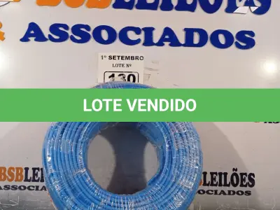 LOTE 130 - 01 ROLO DE CABO FLEXÍVEL 100M 10MM NA COR AZUL. (NO ESTADO) ATENÇÃO! FAZER A VISITAÇÃO ANTES DE ARREMATAR, NÃO SABEMOS SE FUNCIONA. LEILÃO NÃO TEM GARANTIA E NEM DEVOLUÇÃO, SUJEITO A POSSÍVEIS AVARIAS VISÍVEIS/OCULTAS E/OU AUSÊNCIA DE COMPONENTES.