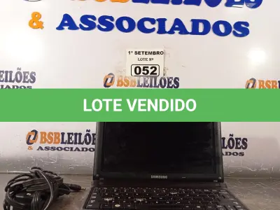 LOTE 052 - 01 NETBOOK MARCA SAMSUNG COM AVARIAS. (NO ESTADO) ATENÇÃO! FAZER A VISITAÇÃO ANTES DE ARREMATAR, NÃO SABEMOS SE FUNCIONA. LEILÃO NÃO TEM GARANTIA E NEM DEVOLUÇÃO, SUJEITO A POSSÍVEIS AVARIAS VISÍVEIS/OCULTAS E/OU AUSÊNCIA DE COMPONENTES.