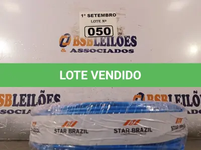 LOTE 050 - 01 ROLO DE CABO FLEXÍVEL 100M 4MM NA COR AZUL. (NO ESTADO) ATENÇÃO! FAZER A VISITAÇÃO ANTES DE ARREMATAR, NÃO SABEMOS SE FUNCIONA. LEILÃO NÃO TEM GARANTIA E NEM DEVOLUÇÃO, SUJEITO A POSSÍVEIS AVARIAS VISÍVEIS/OCULTAS E/OU AUSÊNCIA DE COMPONENTES.