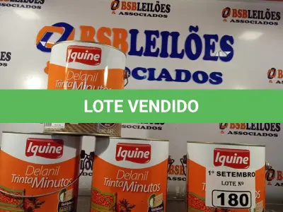 LOTE 180 - 04 LATAS DE ESMALTE SINTÉTICO IQUINE 3,6L SENDO 02 NA COR AZUL DEL REY E 02 NA COR AZUL FRANÇA. (NO ESTADO) ATENÇÃO! FAZER A VISITAÇÃO ANTES DE ARREMATAR, NÃO SABEMOS SE FUNCIONA. LEILÃO NÃO TEM GARANTIA E NEM DEVOLUÇÃO, SUJEITO A POSSÍVEIS AVARIAS VISÍVEIS/OCULTAS E/OU AUSÊNCIA DE COMPONENTES.