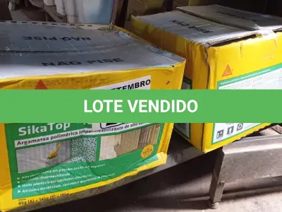 LOTE 240 - 02 CAIXAS COM SIKA TOP 107 CINZA 18KG, ARGAMASSA POLIMÉRICA IMPERMEABILIZANTE DE ALTO DESEMPENHO. (NO ESTADO) ATENÇÃO! FAZER A VISITAÇÃO ANTES DE ARREMATAR, NÃO SABEMOS SE FUNCIONA. LEILÃO NÃO TEM GARANTIA E NEM DEVOLUÇÃO, SUJEITO A POSSÍVEIS AVARIAS VISÍVEIS/OCULTAS E/OU AUSÊNCIA DE COMPONENTES.