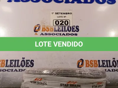 LOTE 020 - 01 ROLO DE CABO FLEXÍVEL 100M 2,5MM NA COR CINZA. (NO ESTADO) ATENÇÃO! FAZER A VISITAÇÃO ANTES DE ARREMATAR, NÃO SABEMOS SE FUNCIONA. LEILÃO NÃO TEM GARANTIA E NEM DEVOLUÇÃO, SUJEITO A POSSÍVEIS AVARIAS VISÍVEIS/OCULTAS E/OU AUSÊNCIA DE COMPONENTES.