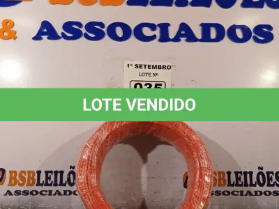 LOTE 035 - 01 ROLO DE CABO FLEXÍVEL 100M 2,5MM NA COR VERMELHA. (NO ESTADO) ATENÇÃO! FAZER A VISITAÇÃO ANTES DE ARREMATAR, NÃO SABEMOS SE FUNCIONA. LEILÃO NÃO TEM GARANTIA E NEM DEVOLUÇÃO, SUJEITO A POSSÍVEIS AVARIAS VISÍVEIS/OCULTAS E/OU AUSÊNCIA DE COMPONENTES.