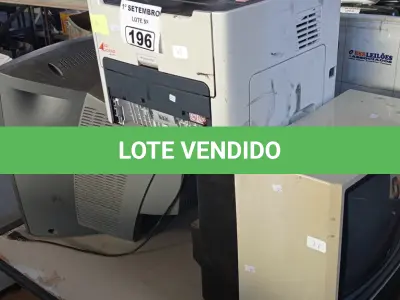 LOTE 196 - 01 IMPRESSORA HP LASER JET 1320 E 02 TV’S DE TUBO MARCAS E MODELOS DIVERSOS. (NO ESTADO) ATENÇÃO! FAZER A VISITAÇÃO ANTES DE ARREMATAR, NÃO SABEMOS SE FUNCIONA. LEILÃO NÃO TEM GARANTIA E NEM DEVOLUÇÃO, SUJEITO A POSSÍVEIS AVARIAS VISÍVEIS/OCULTAS E/OU AUSÊNCIA DE COMPONENTES.