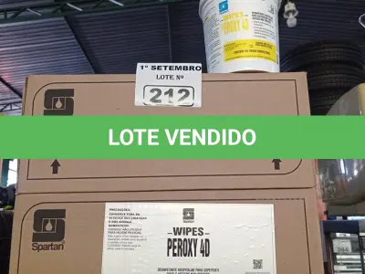 LOTE 212 - 02 CAIXAS DE PEROXY 4D, DESINFETANTE HOSPITALAR PARA SUPERFÍCIES FIXAS E ARTIGOS NÃO CRÍTICOS COM 06 POTES CADA. (NO ESTADO) ATENÇÃO! FAZER A VISITAÇÃO ANTES DE ARREMATAR, NÃO SABEMOS SE FUNCIONA. LEILÃO NÃO TEM GARANTIA E NEM DEVOLUÇÃO, SUJEITO A POSSÍVEIS AVARIAS VISÍVEIS/OCULTAS E/OU AUSÊNCIA DE COMPONENTES.
