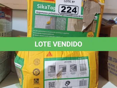 LOTE 224 - 02 CAIXAS COM SIKA TOP 107 CINZA 18KG, ARGAMASSA POLIMÉRICA IMPERMEABILIZANTE DE ALTO DESEMPENHO. (NO ESTADO) ATENÇÃO! FAZER A VISITAÇÃO ANTES DE ARREMATAR, NÃO SABEMOS SE FUNCIONA. LEILÃO NÃO TEM GARANTIA E NEM DEVOLUÇÃO, SUJEITO A POSSÍVEIS AVARIAS VISÍVEIS/OCULTAS E/OU AUSÊNCIA DE COMPONENTES.