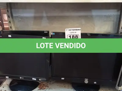 LOTE 188 - 06 MONITORES MARCAS E MODELOS DIVERSOS PARA RETIRADA DE PEÇAS. (NO ESTADO) ATENÇÃO! FAZER A VISITAÇÃO ANTES DE ARREMATAR, NÃO SABEMOS SE FUNCIONA. LEILÃO NÃO TEM GARANTIA E NEM DEVOLUÇÃO, SUJEITO A POSSÍVEIS AVARIAS VISÍVEIS/OCULTAS E/OU AUSÊNCIA DE COMPONENTES.