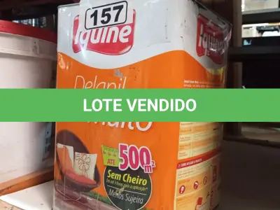 LOTE 157 - 01 LATA DE TINTA IQUINE DELANIL RENDE MUITO INTERIORES/EXTERIORES 18L NA COR CONCRETO. (NO ESTADO) ATENÇÃO! FAZER A VISITAÇÃO ANTES DE ARREMATAR, NÃO SABEMOS SE FUNCIONA. LEILÃO NÃO TEM GARANTIA E NEM DEVOLUÇÃO, SUJEITO A POSSÍVEIS AVARIAS VISÍVEIS/OCULTAS E/OU AUSÊNCIA DE COMPONENTES.