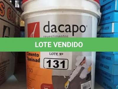 LOTE 131 - 01 BALDE DE CIMENTO QUEIMADO DACAPÓ 20 KG. (NO ESTADO) ATENÇÃO! FAZER A VISITAÇÃO ANTES DE ARREMATAR, NÃO SABEMOS SE FUNCIONA. LEILÃO NÃO TEM GARANTIA E NEM DEVOLUÇÃO, SUJEITO A POSSÍVEIS AVARIAS VISÍVEIS/OCULTAS E/OU AUSÊNCIA DE COMPONENTES.