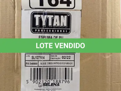 LOTE 164 - 12 TUBOS DE ESPUMA PU MULTIUSO TYTAN. (NO ESTADO) ATENÇÃO! FAZER A VISITAÇÃO ANTES DE ARREMATAR, NÃO SABEMOS SE FUNCIONA. LEILÃO NÃO TEM GARANTIA E NEM DEVOLUÇÃO, SUJEITO A POSSÍVEIS AVARIAS VISÍVEIS/OCULTAS E/OU AUSÊNCIA DE COMPONENTES.