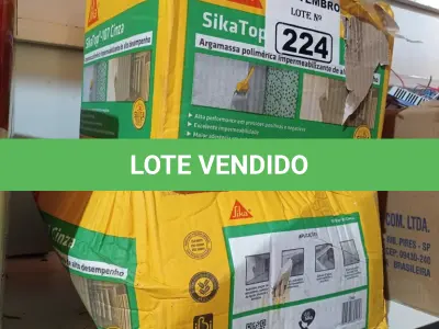 LOTE 224 - 02 CAIXAS COM SIKA TOP 107 CINZA 18KG, ARGAMASSA POLIMÉRICA IMPERMEABILIZANTE DE ALTO DESEMPENHO. (NO ESTADO) ATENÇÃO! FAZER A VISITAÇÃO ANTES DE ARREMATAR, NÃO SABEMOS SE FUNCIONA. LEILÃO NÃO TEM GARANTIA E NEM DEVOLUÇÃO, SUJEITO A POSSÍVEIS AVARIAS VISÍVEIS/OCULTAS E/OU AUSÊNCIA DE COMPONENTES.