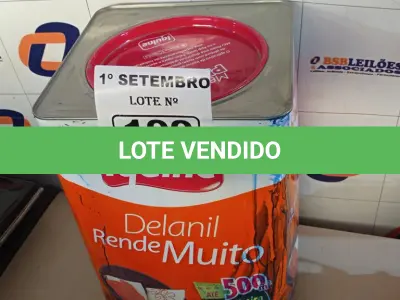 LOTE 199 - 01 LATA DE TINTA IQUINE DELANIL RENDE MUITO INTERIORES/EXTERIORES 18L NA COR CONCRETO. (NO ESTADO) ATENÇÃO! FAZER A VISITAÇÃO ANTES DE ARREMATAR, NÃO SABEMOS SE FUNCIONA. LEILÃO NÃO TEM GARANTIA E NEM DEVOLUÇÃO, SUJEITO A POSSÍVEIS AVARIAS VISÍVEIS/OCULTAS E/OU AUSÊNCIA DE COMPONENTES.