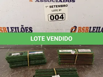 LOTE 004 - 01 LOTE COM VÁRIAS MEMORIAS PARA PC MARCAS E MODELOS DIVERSOS. (NO ESTADO) ATENÇÃO! FAZER A VISITAÇÃO ANTES DE ARREMATAR, NÃO SABEMOS SE FUNCIONA. LEILÃO NÃO TEM GARANTIA E NEM DEVOLUÇÃO, SUJEITO A POSSÍVEIS AVARIAS VISÍVEIS/OCULTAS E/OU AUSÊNCIA DE COMPONENTES.