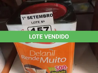 LOTE 157 - 01 LATA DE TINTA IQUINE DELANIL RENDE MUITO INTERIORES/EXTERIORES 18L NA COR CONCRETO. (NO ESTADO) ATENÇÃO! FAZER A VISITAÇÃO ANTES DE ARREMATAR, NÃO SABEMOS SE FUNCIONA. LEILÃO NÃO TEM GARANTIA E NEM DEVOLUÇÃO, SUJEITO A POSSÍVEIS AVARIAS VISÍVEIS/OCULTAS E/OU AUSÊNCIA DE COMPONENTES.