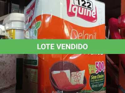 LOTE 122 - 01 LATA DE TINTA IQUINE 18L. (NO ESTADO) ATENÇÃO! FAZER A VISITAÇÃO ANTES DE ARREMATAR, NÃO SABEMOS SE FUNCIONA. LEILÃO NÃO TEM GARANTIA E NEM DEVOLUÇÃO, SUJEITO A POSSÍVEIS AVARIAS VISÍVEIS/OCULTAS E/OU AUSÊNCIA DE COMPONENTES.