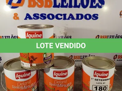 LOTE 180 - 04 LATAS DE ESMALTE SINTÉTICO IQUINE 3,6L SENDO 02 NA COR AZUL DEL REY E 02 NA COR AZUL FRANÇA. (NO ESTADO) ATENÇÃO! FAZER A VISITAÇÃO ANTES DE ARREMATAR, NÃO SABEMOS SE FUNCIONA. LEILÃO NÃO TEM GARANTIA E NEM DEVOLUÇÃO, SUJEITO A POSSÍVEIS AVARIAS VISÍVEIS/OCULTAS E/OU AUSÊNCIA DE COMPONENTES.