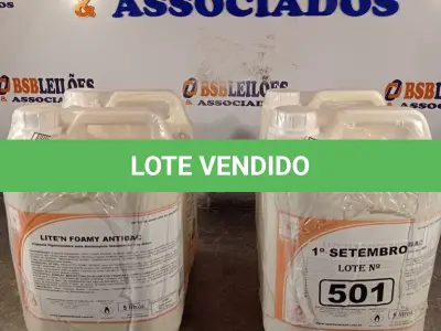 LOTE 501 - 20 LITROS DE ESPUMA HIGIENIZADORA PARA ANTISSEPSIA INSTANTÂNEA DAS MÃOS. (NO ESTADO) ATENÇÃO! FAZER A VISITAÇÃO ANTES DE ARREMATAR, NÃO SABEMOS SE FUNCIONA. LEILÃO NÃO TEM GARANTIA E NEM DEVOLUÇÃO, SUJEITO A POSSÍVEIS AVARIAS VISÍVEIS/OCULTAS E/OU AUSÊNCIA DE COMPONENTES.