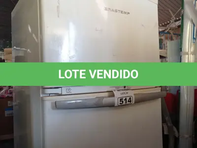 LOTE 514 - 01 GELADEIRA FROST FREE MARCA BRASTEMP 220V. (NO ESTADO) ATENÇÃO! FAZER A VISITAÇÃO ANTES DE ARREMATAR, NÃO SABEMOS SE FUNCIONA. LEILÃO NÃO TEM GARANTIA E NEM DEVOLUÇÃO, SUJEITO A POSSÍVEIS AVARIAS VISÍVEIS/OCULTAS E/OU AUSÊNCIA DE COMPONENTES.
